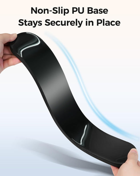 Set Wrist Rest for Keyboard and Mouse, Ergonomic Wrist Support with Memory Foam, Silky Lycra Cover, Non-Slip Base
