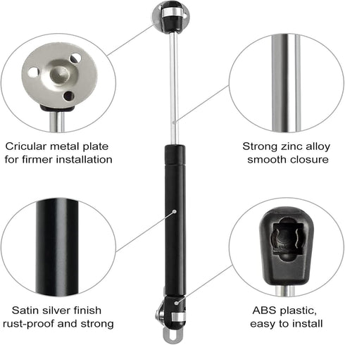 2 Pack 100N/22.5lb Gas Strut, 10in Gas Struts for Cabinets Heavy Lid, Hydraulic Spring for Lift Support Toy Box
