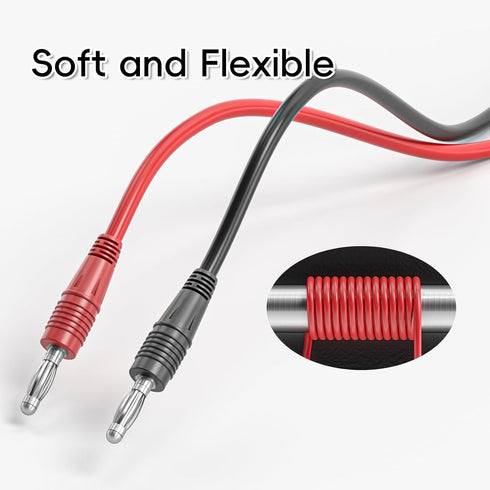 Goupchn 4mm Banana Plug to Alligator Clip Test Leads, 2PCS Red Black