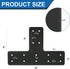 T Post Bracket 4pcs, 12x8 Inch Mending Plate Flat Steel T Shape Bracket for Repairing Wooden Furniture, Pergola