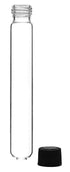 EISCO 24PK Test Tubes, 50ml with Bakelite Screw Cap, Rubber Liner, Borosilicate Glass, Leak Proof, Round Bottom