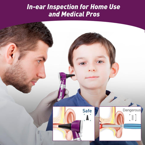 Scian Otoscope - Ear Scope with Light, Fiber Optic Otoscopes with Hard Plastic Case, Pocket Diagnostic Ear Infection