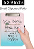 Hongri Mini Clipboard Folio with Refillable Lined Notepad and Interior Storage Pocket for Students, Classroom, Office, Man, Cute Custom Pattern, Standard A5 Size 6" x 9", Stay Work Hard by Hongri
