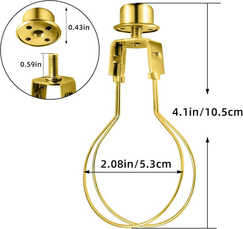 Bulb 2 Pack Lamp Shade Light Clip Adapter, Lampshade Holder Include Finial and Leveller to Securely Fit Lamp Shades