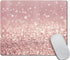 Rose Gold Rainbow Glitter Gaming Mouse Pad, Non-Slip Rubber Square Mousepad for Computers, 9.5 X 7.9 Inch