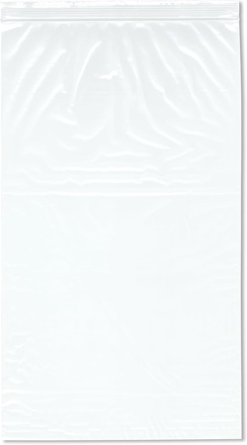 Plymor 8" x 14" Zipper Reclosable Plastic Bags, Pack of 200, 2 Mil
