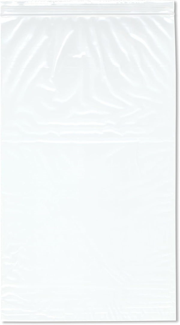 Plymor 8" x 14" Zipper Reclosable Plastic Bags, Pack of 200, 2 Mil
