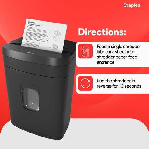 STAPLES Pack 24 Shredder Lubricant Lubricating Sheets, Reduces Friction & Noise, Keeps Blades Sharp