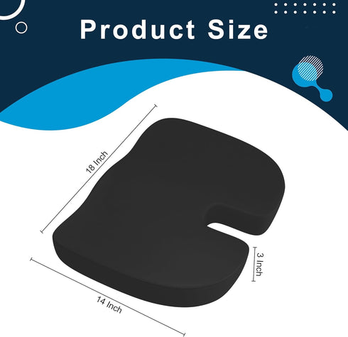 Tailbone Memory Foam Cusion, Relief Pressure Seat Cusion for Office Chairs & Car Seat, Ergonomic Design Seat Cusion