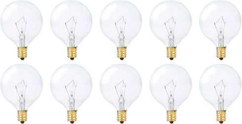 Simba Lighting Small Globe G16.5 Round Bulb 40W E12 Candelabra Base (10