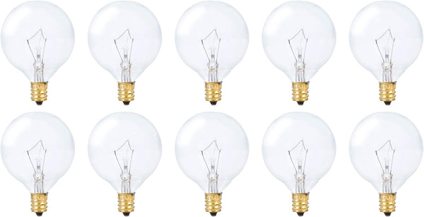 Simba Lighting Small Globe G16.5 Round Bulb 40W E12 Candelabra Base (10