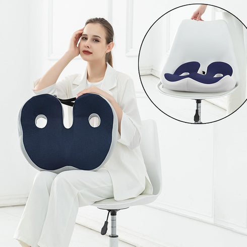 Tailbone Memory Foam Support Pillow - Office & Car Seat Sciatica Pain Relief Seat Cushion, Back Pain Alleviation