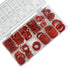 XINGYHENG 600Pcs Fiber Flat Washer Assortment Kit, 12 Sizes, Red Steel Paper Insulation for Plumbing Automotive Repair
