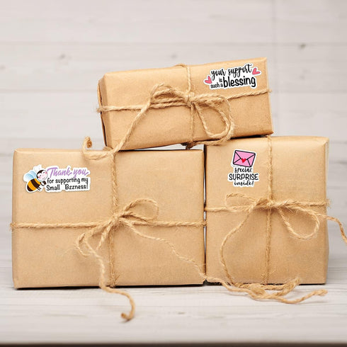 Thank You for Supporting My Small Bzzness Stickers - Handmade Small Shop Stickers, 500 Labels Per Roll