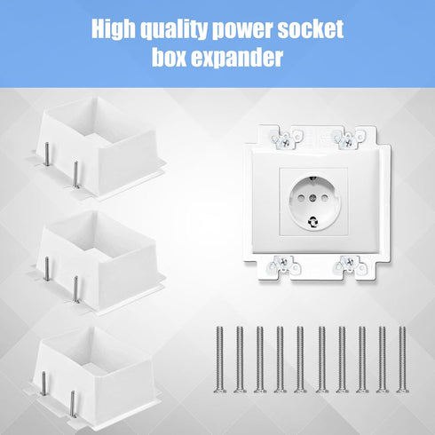 4pcs BE2-4 (2 Gang) Electrical Outlet Box Extender with 16pcs Screws, Heavy Duty Plastic Unit Receptacle Extender