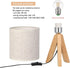 13.4 Inches Bulb) HAITRAL Small Bedside Table Lamp - Wooden Tripod Nightstand Lamp for Bedroom, Living Room, Office