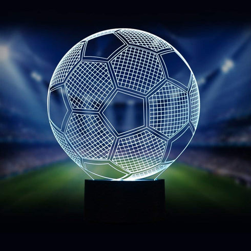 Wiscky 3D 7 Soccer Night Lights for Kids Illusion Football Lights Lamp LED Colors Changing Touch Table Desk Lamps