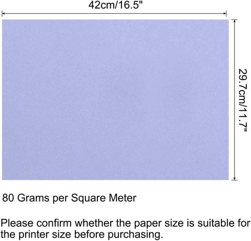 50 16.5 11.7 Inch 80gsm MECCANIXITY Sheets Colored Copy Paper x Printer Paper Light Purple for Office Printing
