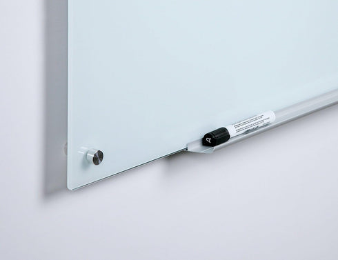 Audio-Visual Direct White Glass Dry-Erase Board Set - 2' x 1.5', Includes Hardware & Marker Tray (Non-Magnetic)