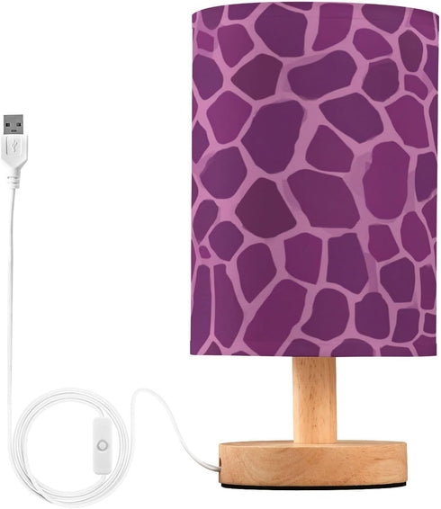 Dussdil Purple Giraffe Skin (4) Table Lamp Bedroom Bedside Night Reading Desk Lamps