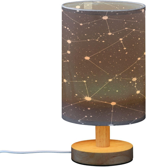 Table Lamp with USB Port Bedside Lamp Shining Stars Small Nightstand Lamp Desk Lamp for Kids Room Bedroom Office Living