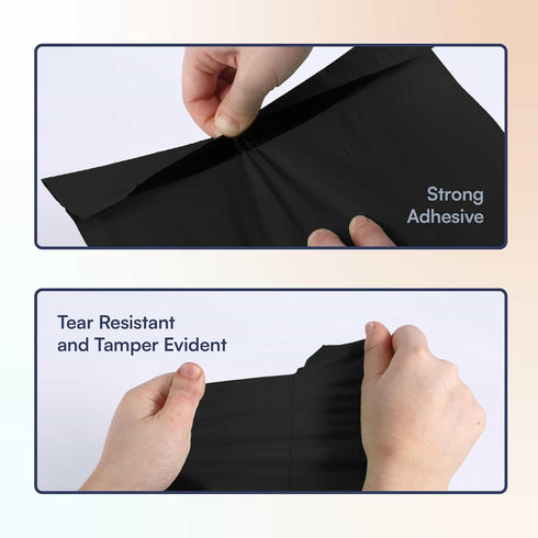 SMART 12x15.5 Recycled Poly Mailers, 100 Pack of Black Eco-Friendly Mailing Bags, Recyclable & Sustainable Supplies