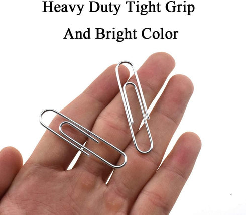 HAHIYO Large Paper Clips, 2 inches Length Silver Vinyl Coated Paperclips, Sturdy for Bookmark Organizing Home Office 80