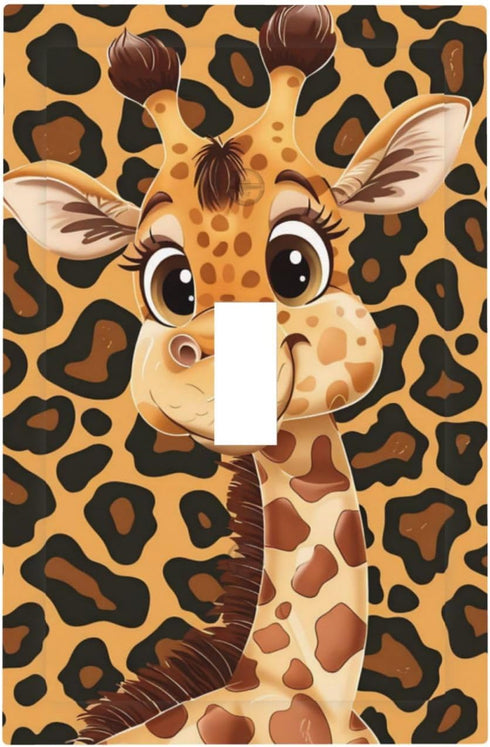 Ntyfur Cute Giraffe (2) Wall Plate 1 Gang Toggle Light Switch Cover Single