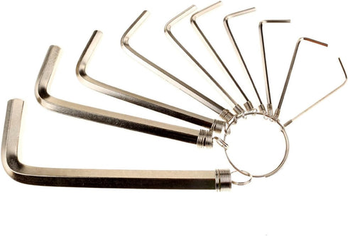Allen Wrench Hex Key Set - 10 Wrenches, Sizes 1.5-6mm, Pure Steel, Industrial Grade