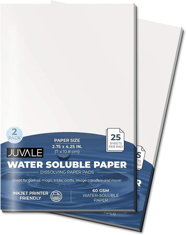 Juvale Spy Dissolving Paper Notepad - 2-Pack, Water-Soluble Soft Cover for Secret Notes & Magic Tricks