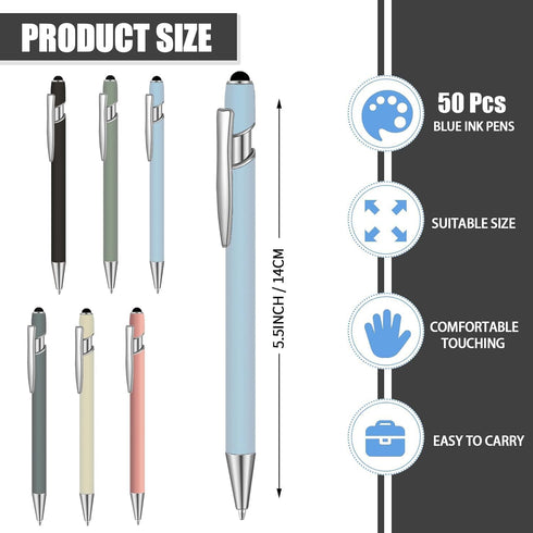 Yaure Joy 50 2 1 2 1 Pcs Blue Inkling Ballpoint Pen with Stylus in Ballpoint Pen for Touch Screens, in Thank You Pen