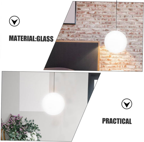80mm Bulb PRETYZOOM Frosted Glass Globe Lamp Shade, Milky round Sphere, Diameter Replacement Cover for Ceiling Fan