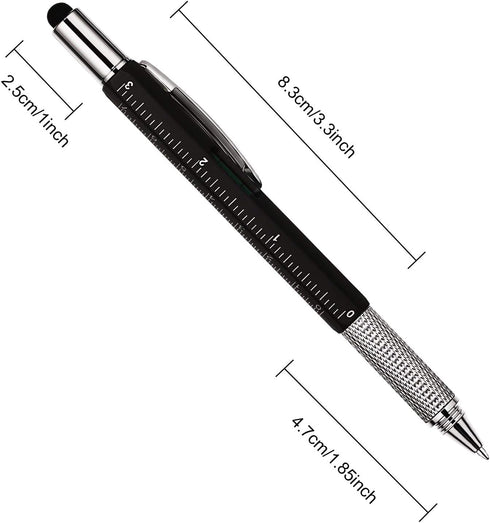 Zhanmai 8 Pieces Gifts for Men, Fathers Day Dad Gifts, 6 in 1 Multitool Pen Set with Refills, Black