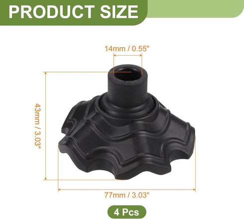 4Pcs 0.55 Inch uxcell Camping Chair Feet, Plastic Furniture Leg Covers for Legs, Anti-Sinking Frog Feet for Outdoor