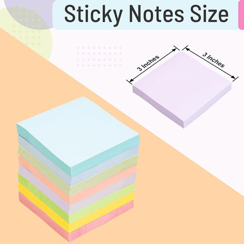 Sticky Notes 3x3 Inches, 8 Pads, 800 Sheets, Premium Sticky Note Pads, Self-Stick Note Pads