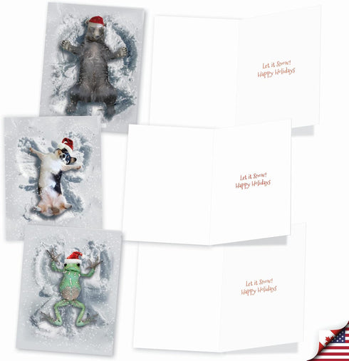 The Best Card Company Variety Pack of 10 Christmas Greeting Cards with Envelopes - Humor Holiday Assortment