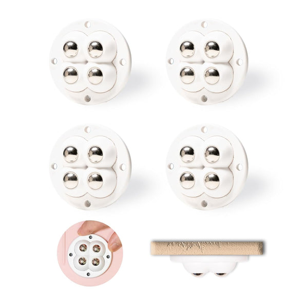 Self Adhesive Wheels, 4pcs Mini Swivel Adhesive Caster Wheels for Small Appliances, Furniture Bins