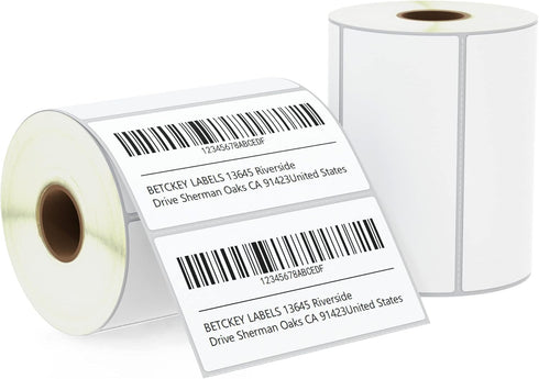 BETCKEY 4" x 2" (102 mm x 51 mm) Barcode Shipping & Multipurpose Labels, Compatible with Zebra & Rollo Printer, 2