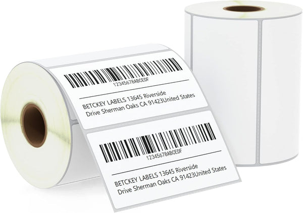 BETCKEY 4" x 2" (102 mm x 51 mm) Barcode Shipping & Multipurpose Labels, Compatible with Zebra & Rollo Printer, 2