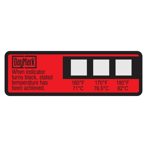 DayMark Safety Systems Dishwasher Temp Labels - 160F/170F/180F (Pack of 24)