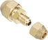 PATIKIL 1/4" to 3/8" Pipe Extension Joint Connector, Free Welding Brass Coupler with 2pcs Flare Nuts for AC