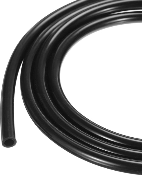 10ft 4mm(0.16") ID x 6.4mm(1/4") OD Black Silicone Tubing, Industrial Plastic Hoses for Pump Siphoning