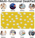 Generic 35. 4" 16. 5" White Stars Yellow Desk Mat Multifunctional Laptop Pad, Waterproof Dual Sided Desk Mat Heat