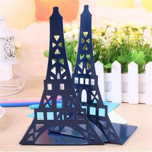 School Supplies Schoolsupplies Tinplate Eiffel Tower Creative Bookshelf Metal Book Holder Stand Decorative Bookend