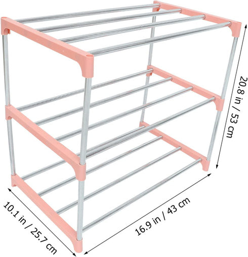 1pc Happyyami Stainless Steel Shoe Shelf Household Shoe Rack Storage Holder Bench