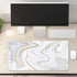 QIYI White Mouse Pad - Cute Marble Large Desk Mat, PU Leather Desk Protector, Non-Slip Extended Writing Pad