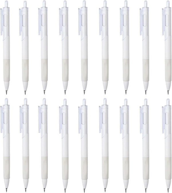 YIKANGHENG 18 Pcs Fine Point Pressing Pens, 0.5mm Black Ink White Gel Pens for Office, Study, Gift and Home Supplies