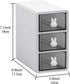 Stackable Desktop Storage Box with 3 Drawers, Transparent Cosmetic Storage Box for Office Desk