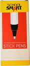 School Smart Round Stick Pen, Medium Tip, Black, Pack of 12