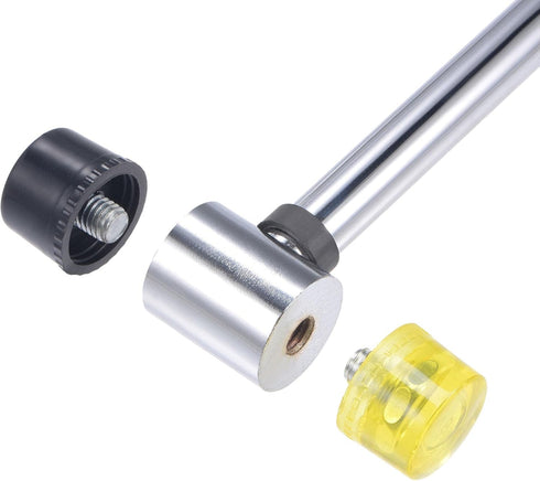 uxcell 25mm Double-Faced Rubber Hammer, Non-Slip Grip Mallet for Leather Crafts, Woodworking, and Flooring Installation